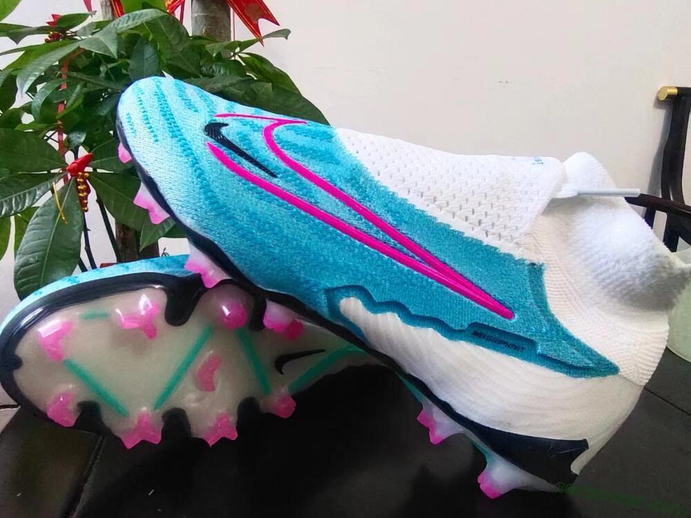 Nike Phantom GX Elite DF FG High-Tops Soccer Cleats - Blue/Pink/White