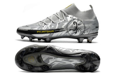 Nike Phantom Scorpion Elite DF FG High-Tops Soccer Cleats - Silver/Yellow/Black