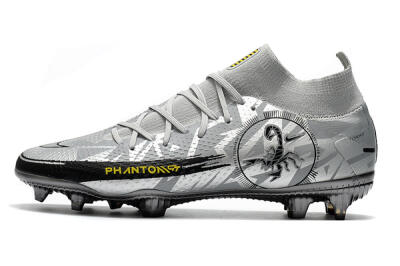 Nike Phantom Scorpion Elite DF FG High-Tops Soccer Cleats - Silver/Yellow/Black