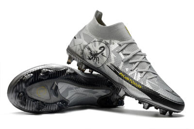 Nike Phantom Scorpion Elite DF FG High-Tops Soccer Cleats - Silver/Yellow/Black