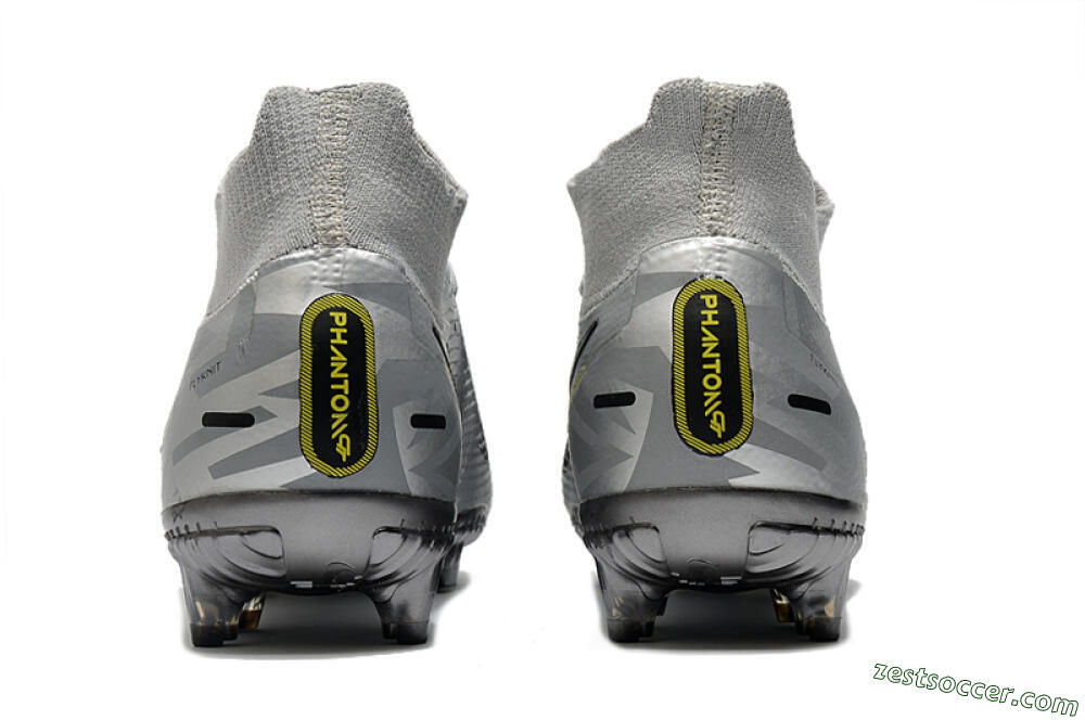 Nike Phantom Scorpion Elite DF FG High-Tops Soccer Cleats - Silver/Yellow/Black 5