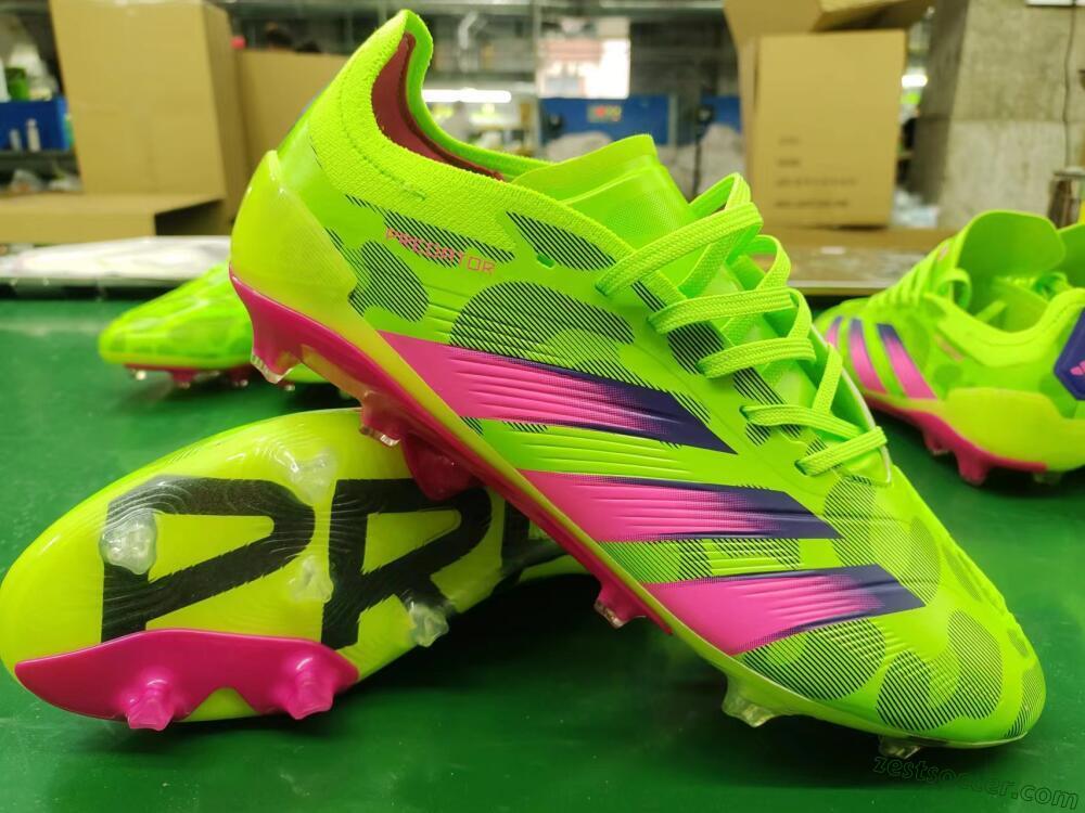 Adidas Predator Accuracy.1 FG Low-Tops Soccer Cleats - Green/Yellow/Purple