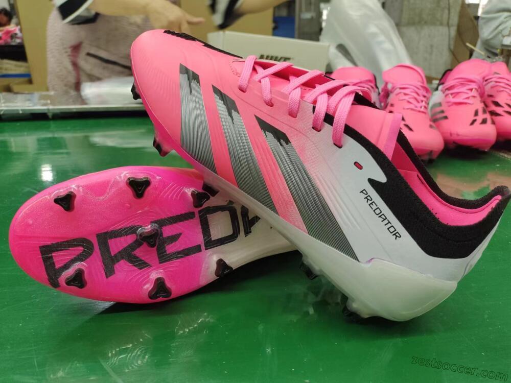 Adidas Predator Elite Foldover Tongue FG Low-Tops Soccer Cleats - Pink/Grey/White