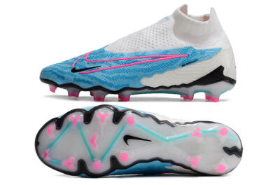 Nike Phantom GX Elite DF FG High-Tops Soccer Cleats - Blue/White/Pink