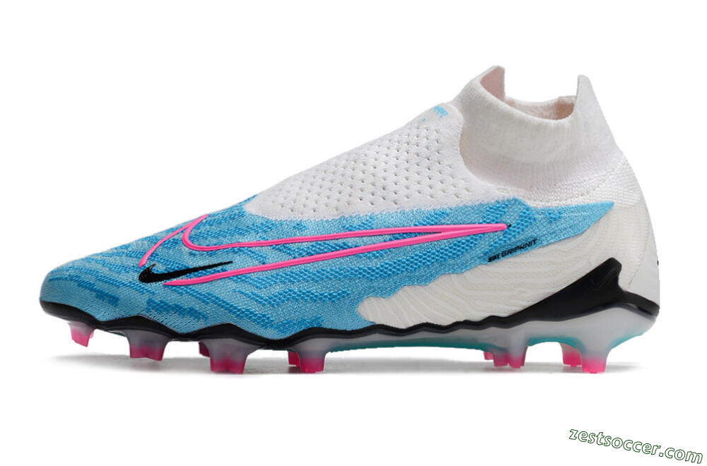 Nike Phantom GX Elite DF FG High-Tops Soccer Cleats - Blue/White/Pink 2