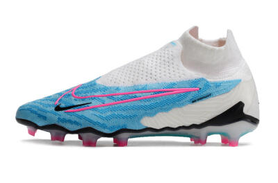 Nike Phantom GX Elite DF FG High-Tops Soccer Cleats - Blue/White/Pink