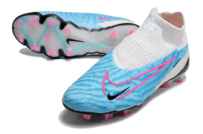 Nike Phantom GX Elite DF FG High-Tops Soccer Cleats - Blue/White/Pink