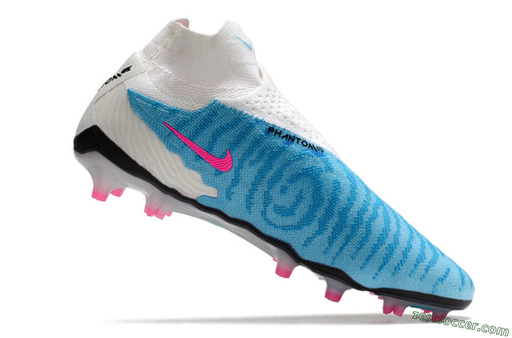 Nike Phantom GX Elite DF FG High-Tops Soccer Cleats - Blue/White/Pink 4