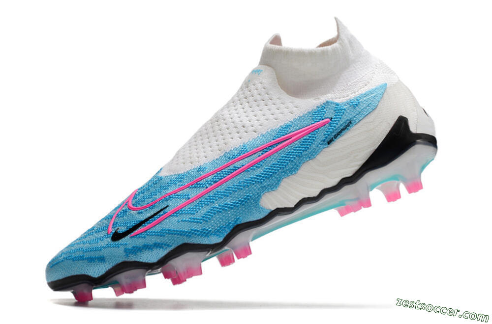 Nike Phantom GX Elite DF FG High-Tops Soccer Cleats - Blue/White/Pink 5