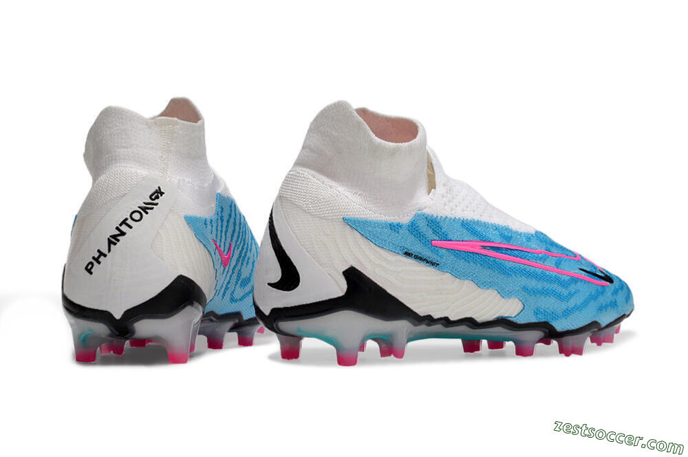 Nike Phantom GX Elite DF FG High-Tops Soccer Cleats - Blue/White/Pink 6