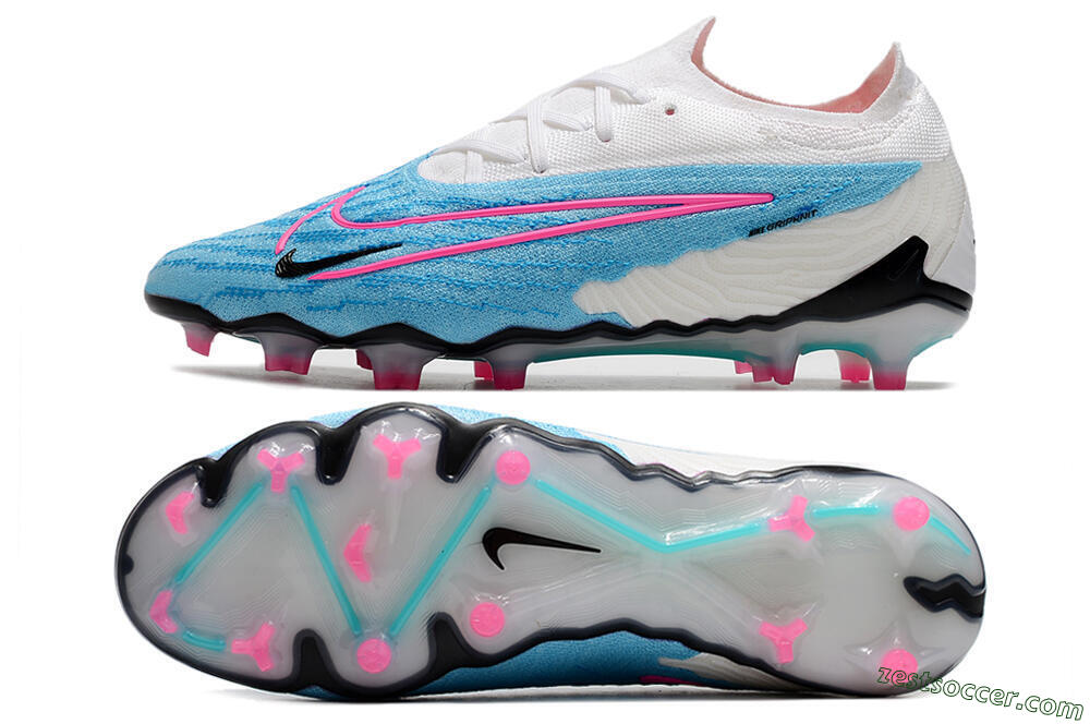 Nike Phantom GX Elite FG Low-Tops Soccer Cleats - Blue/White/Pink 1