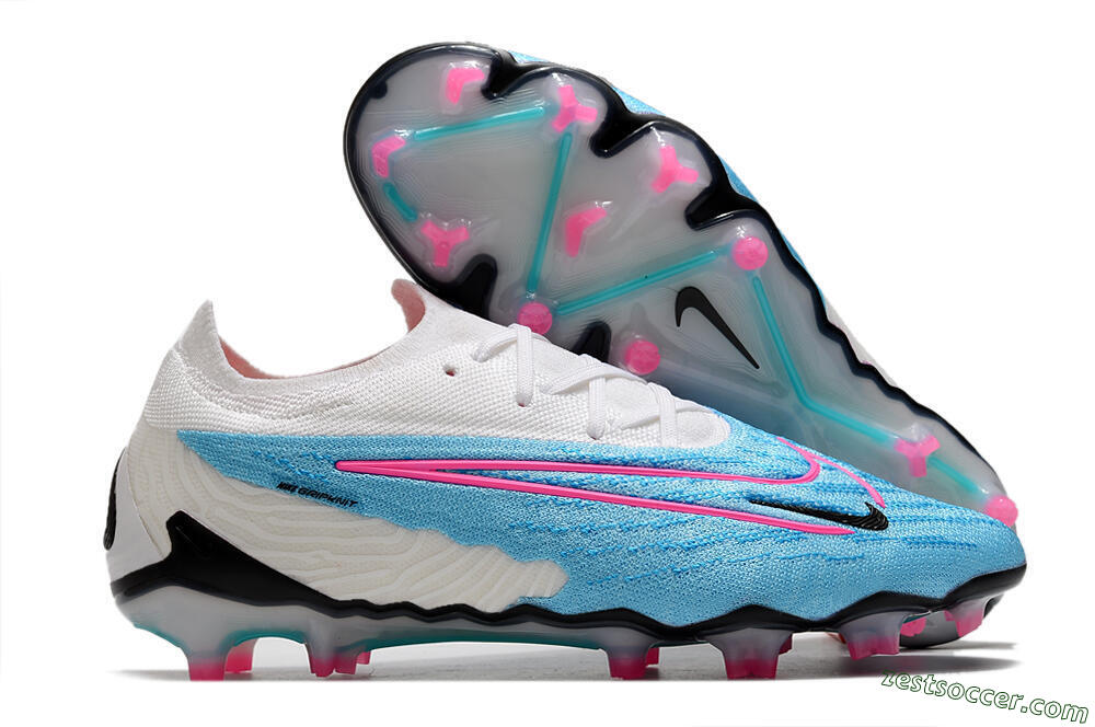 Nike Phantom GX Elite FG Low-Tops Soccer Cleats - Blue/White/Pink 0