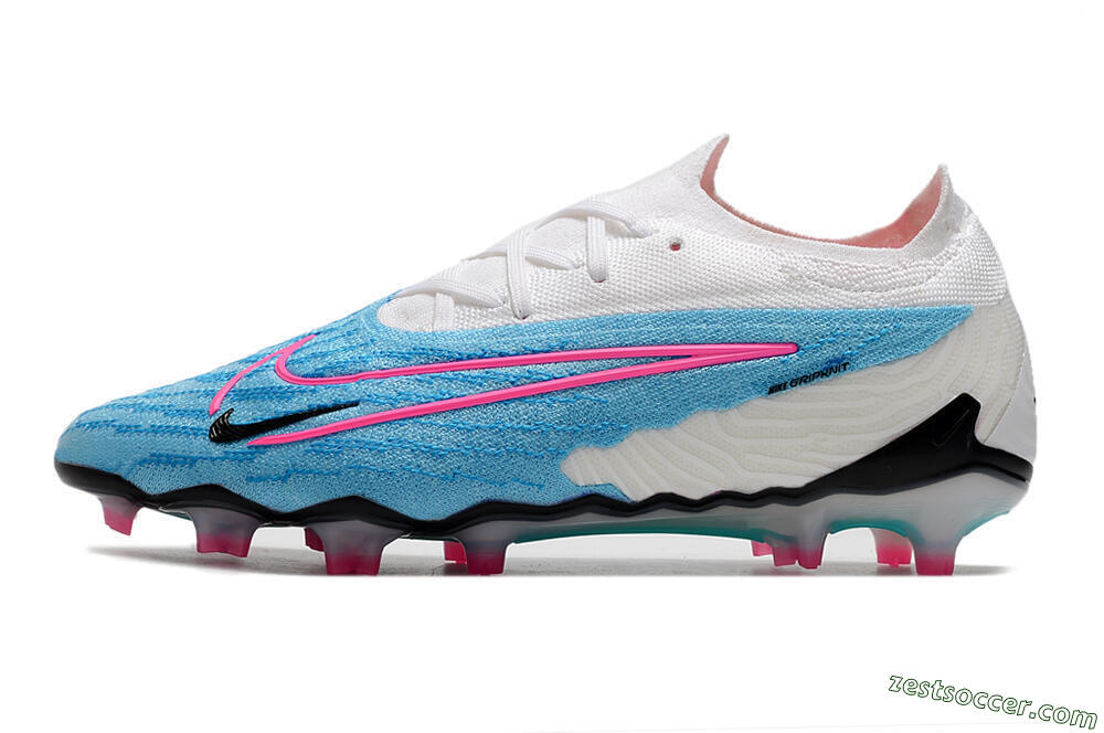 Nike Phantom GX Elite FG Low-Tops Soccer Cleats - Blue/White/Pink 2