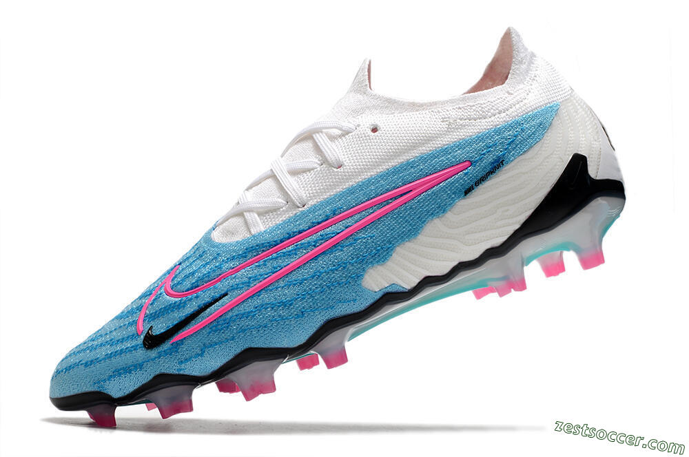 Nike Phantom GX Elite FG Low-Tops Soccer Cleats - Blue/White/Pink 5