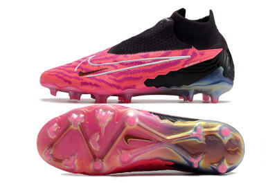 Nike Phantom GX Elite DF Link FG High-Tops Soccer Cleats - Pink/Black