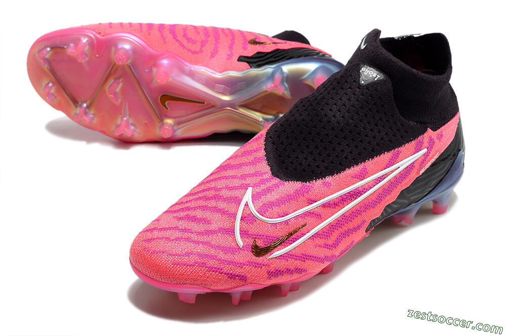 Nike Phantom GX Elite DF Link FG High-Tops Soccer Cleats - Pink/Black 3