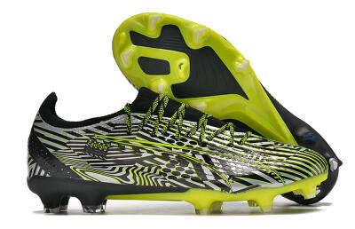 Puma Ultra Ultimate FG Low-Tops Soccer Cleats - White/Black/Green