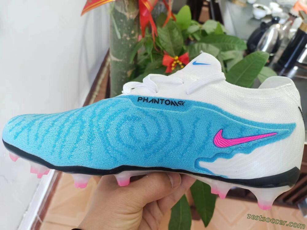 Nike Phantom GX Elite FG Low-Tops Soccer Cleats - Blue/White/Pink