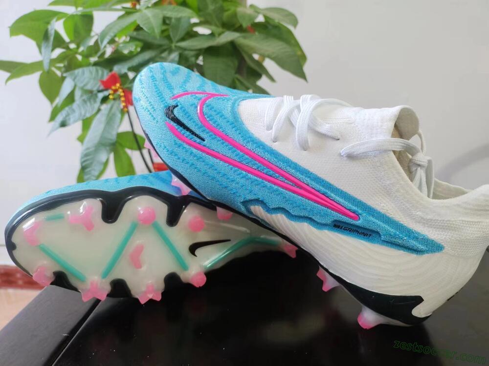Nike Phantom GX Elite FG Low-Tops Soccer Cleats - Blue/White/Pink