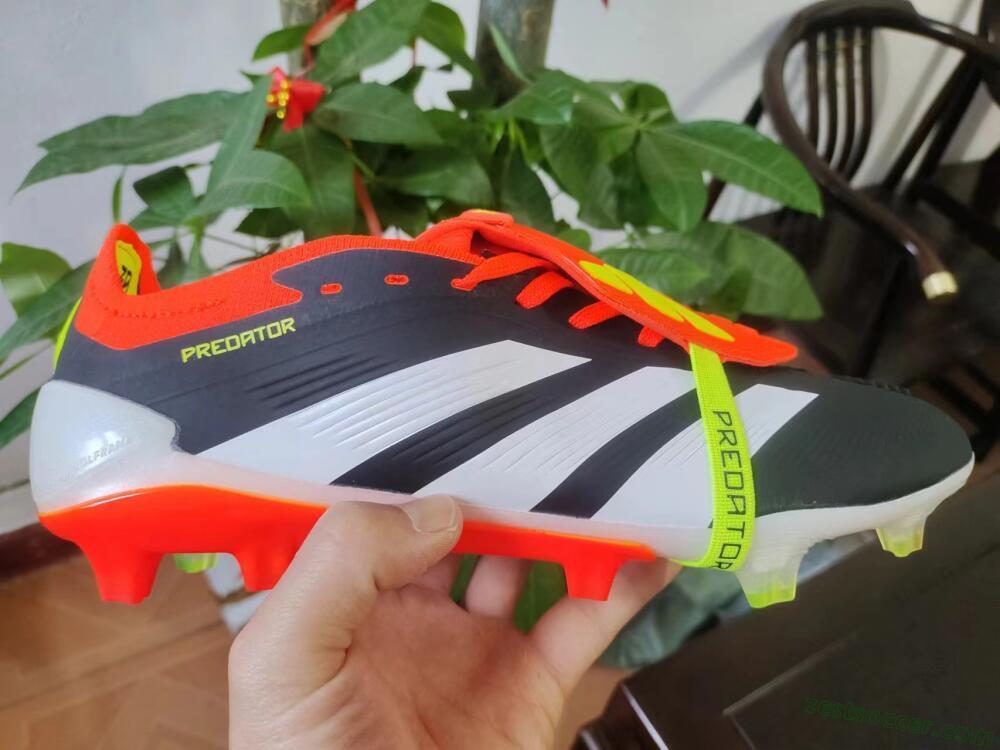 Adidas Predator Elite Foldover Tongue FG Low-Tops Soccer Cleats - Black/White/Red