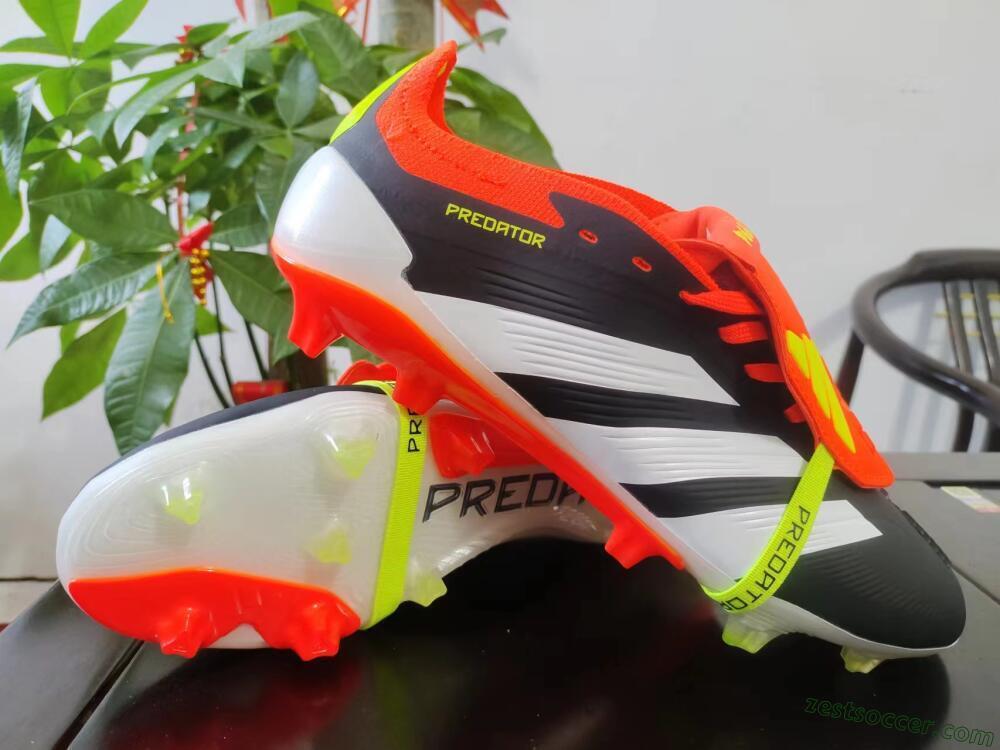 Adidas Predator Elite Foldover Tongue FG Low-Tops Soccer Cleats - Black/White/Red