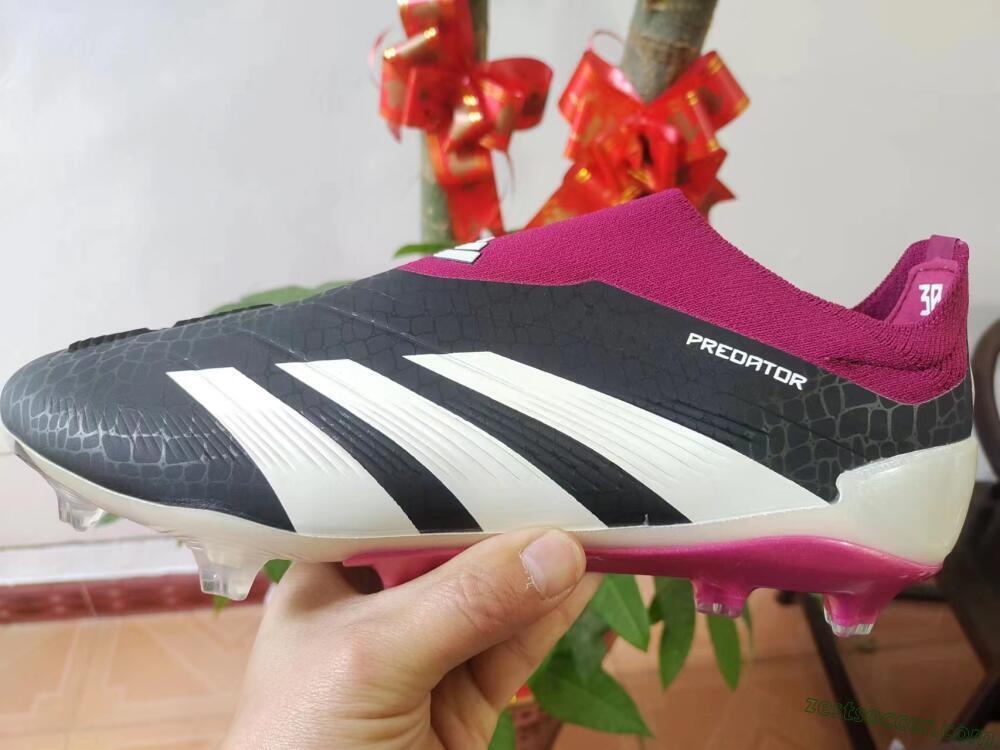 Adidas Predator Accuracy+ FG Low-Tops Soccer Cleats - Black/White/Pink