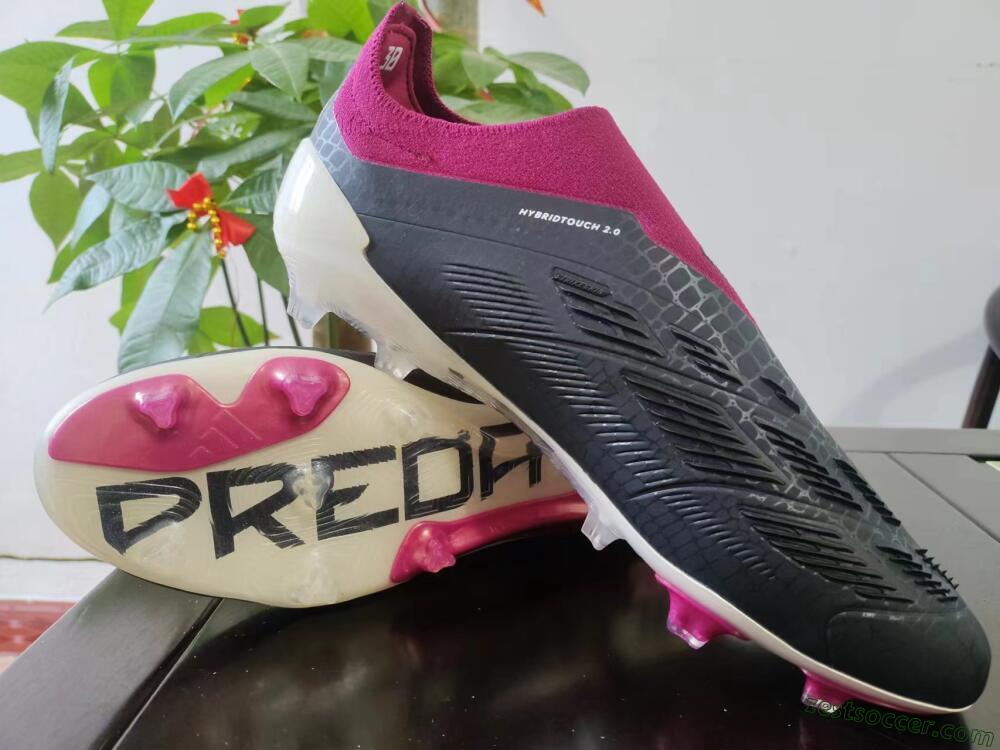 Adidas Predator Accuracy+ FG Low-Tops Soccer Cleats - Black/White/Pink