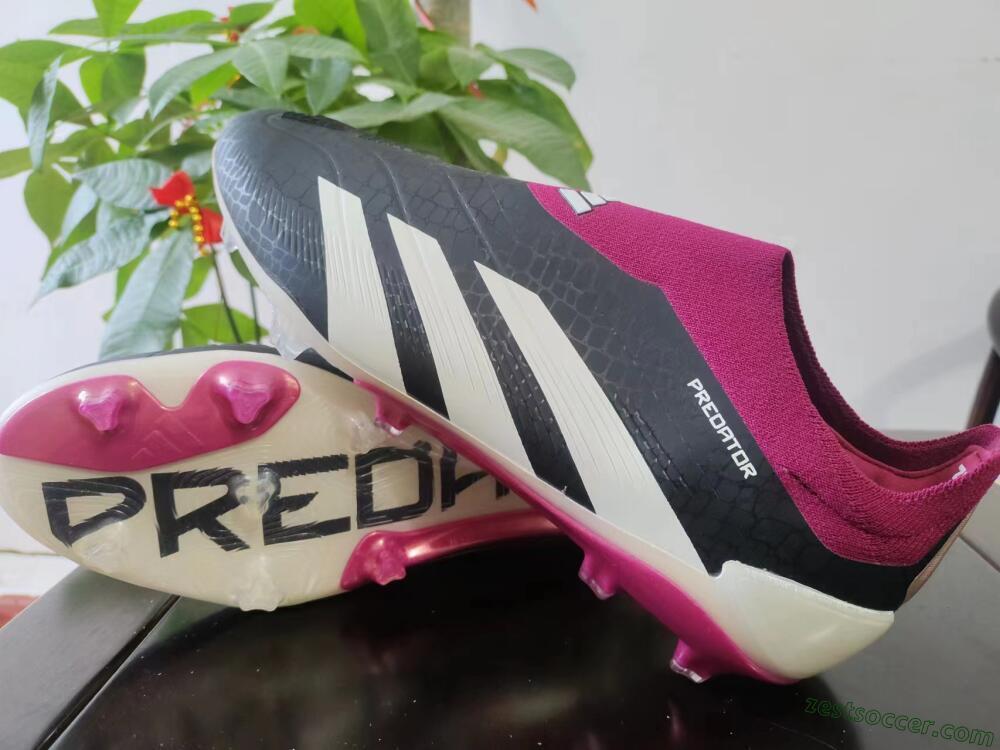 Adidas Predator Accuracy+ FG Low-Tops Soccer Cleats - Black/White/Pink