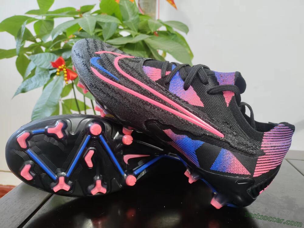 Nike Phantom GX Elite FG Low-Tops Soccer Cleats - Black/Pink/Blue