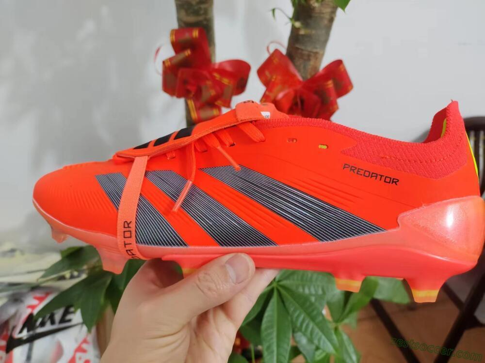 Adidas Predator Elite Foldover Tongue FG Low-Tops Soccer Cleats - Red/Black/Yellow