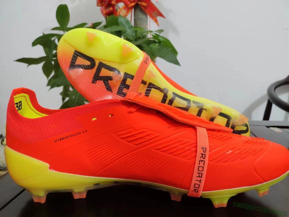 Adidas Predator Elite Foldover Tongue FG Low-Tops Soccer Cleats - Red/Black/Yellow