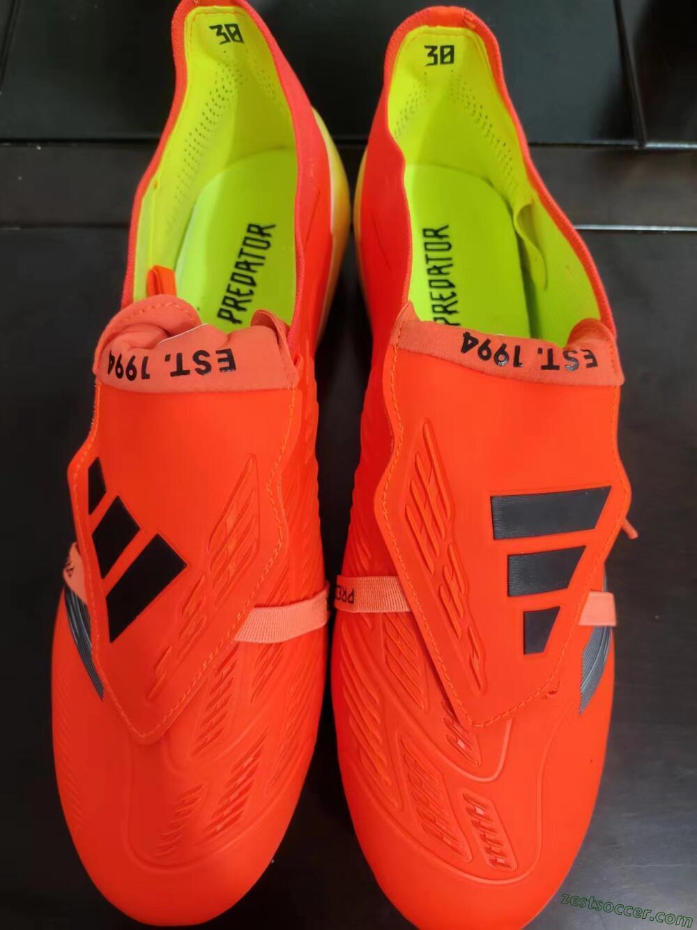Adidas Predator Elite Foldover Tongue FG Low-Tops Soccer Cleats - Red/Black/Yellow