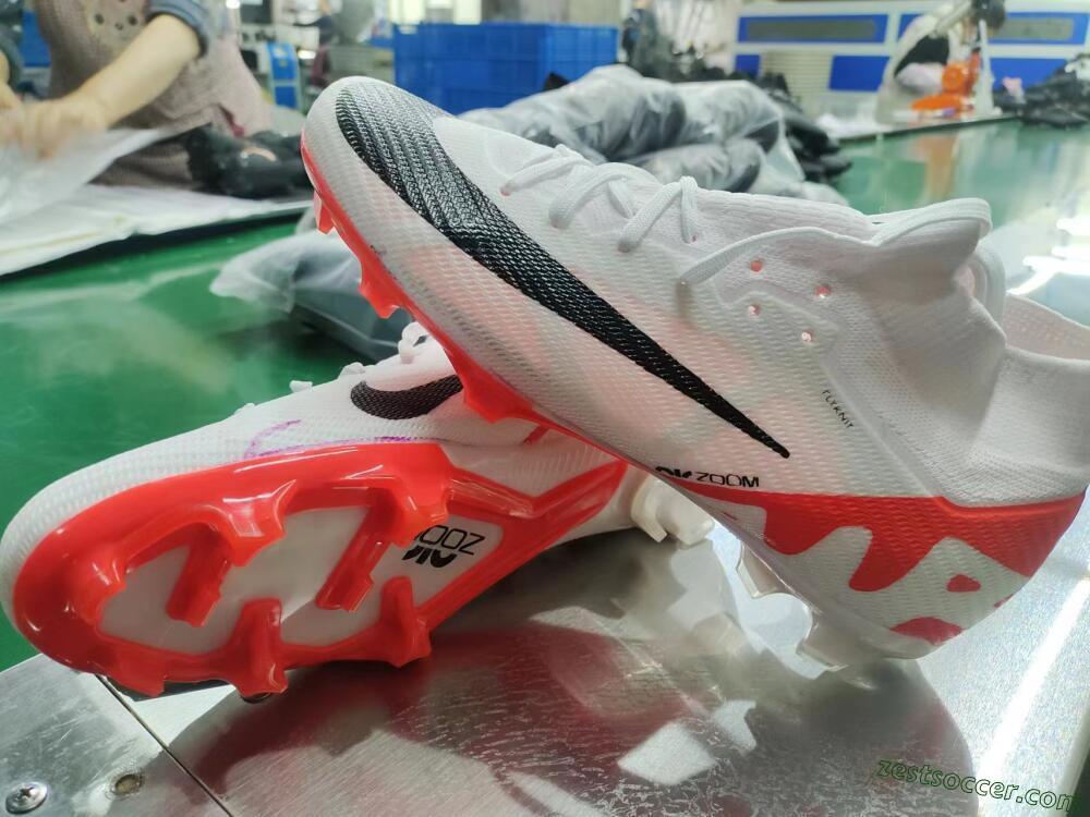 Nike Air Zoom Mercurial Superfly 9 Elite FG High-Tops Soccer Cleats - White/Black/Red