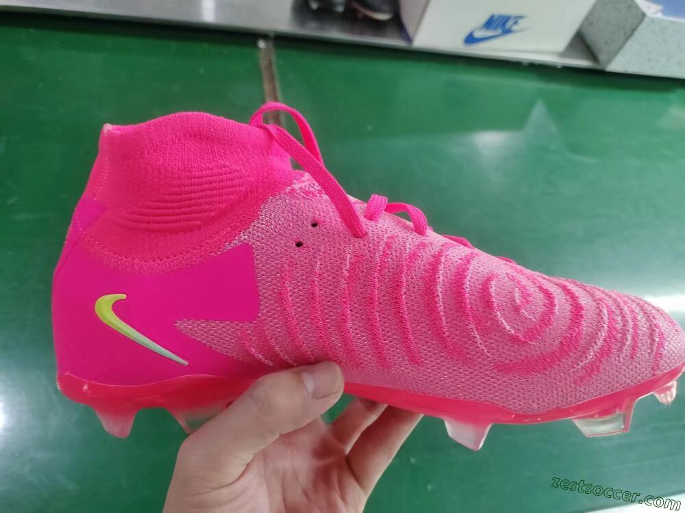 Nike Phantom Luna Elite NU FG High-Tops Soccer Cleats - Pink/Yellow/Jade