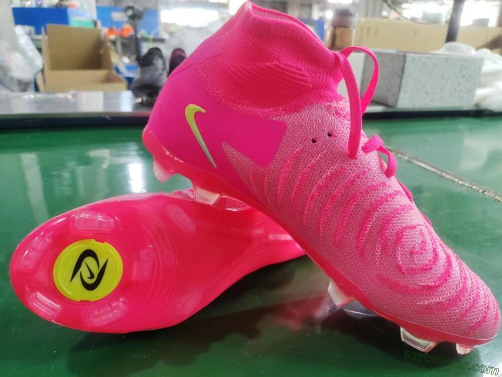 Nike Phantom Luna Elite NU FG High-Tops Soccer Cleats - Pink/Yellow/Jade