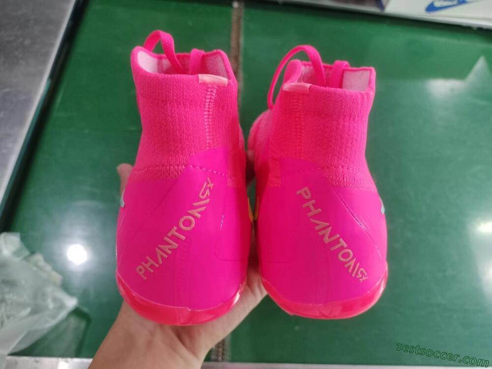 Nike Phantom Luna Elite NU FG High-Tops Soccer Cleats - Pink/Yellow/Jade