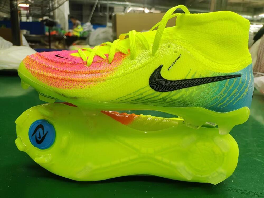 Nike Phantom Luna Elite NU FG High-Tops Soccer Cleats - Yellow/Orange/Black