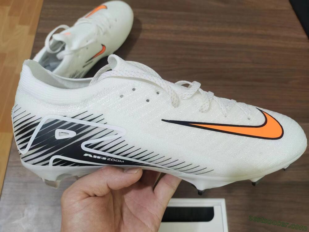 Nike Air Zoom Mercurial Vapor 16 Elite FG Low-Tops Soccer Cleats - White/Orange/Black