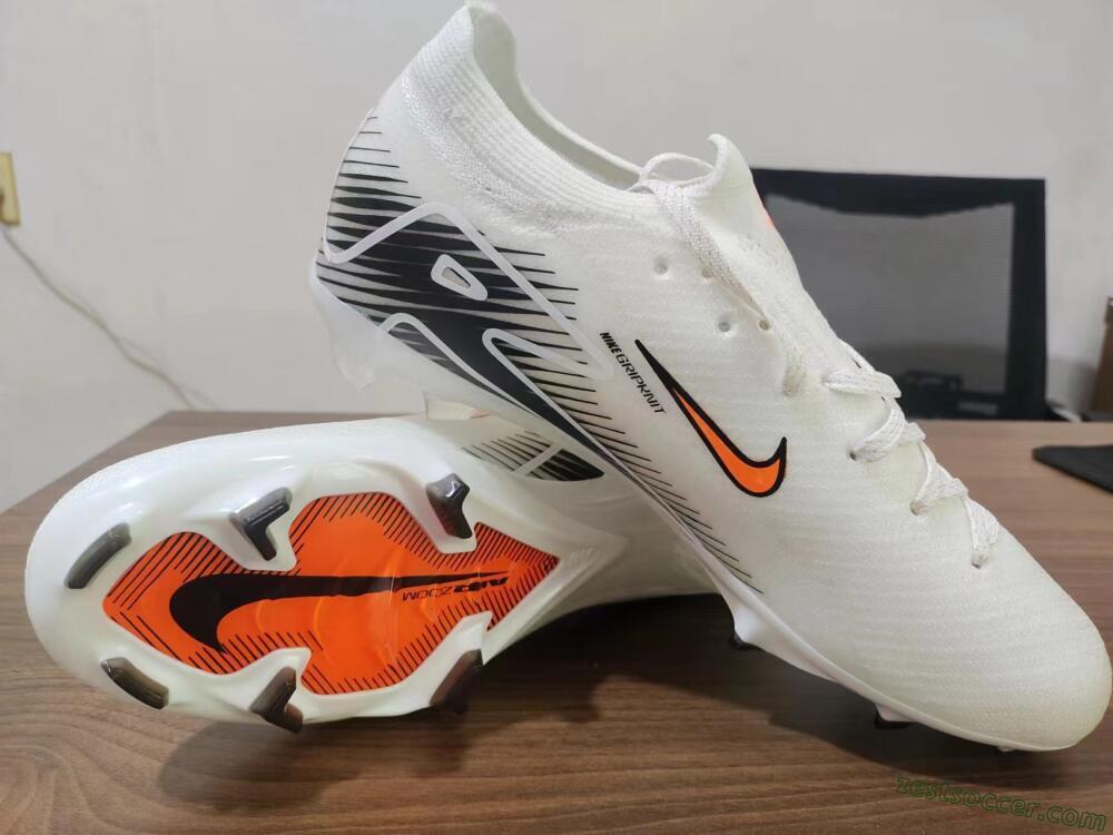 Nike Air Zoom Mercurial Vapor 16 Elite FG Low-Tops Soccer Cleats - White/Orange/Black