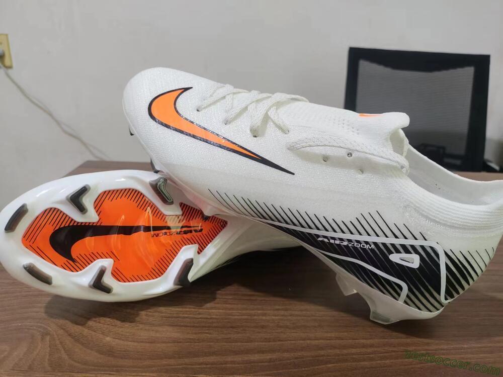 Nike Air Zoom Mercurial Vapor 16 Elite FG Low-Tops Soccer Cleats - White/Orange/Black
