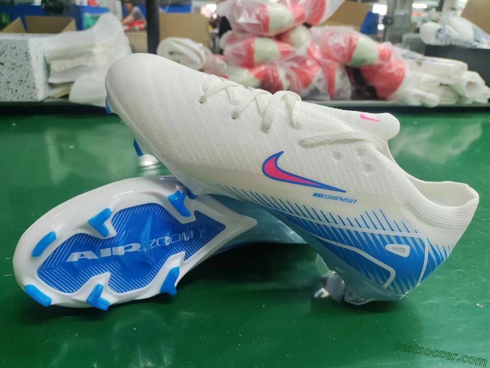 Nike Air Zoom Mercurial Vapor 16 Elite FG Low-Tops Soccer Cleats - White/Pink/Blue