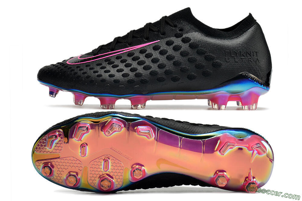 Nike Phantom Ultra Venom FG Low-Tops Soccer Cleats - Black/Pink 1