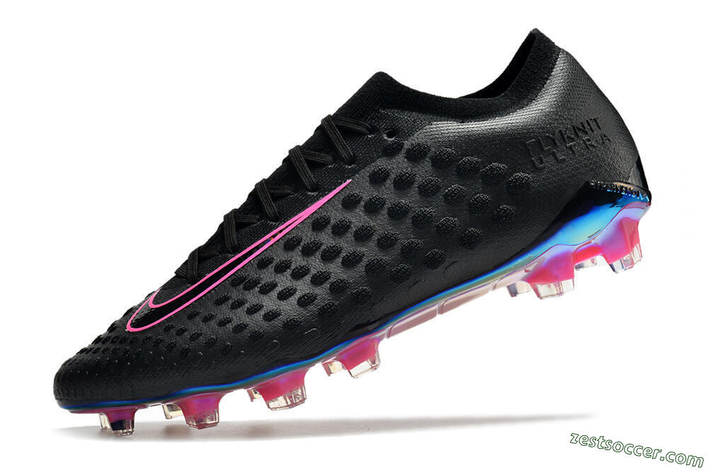 Nike Phantom Ultra Venom FG Low-Tops Soccer Cleats - Black/Pink 5