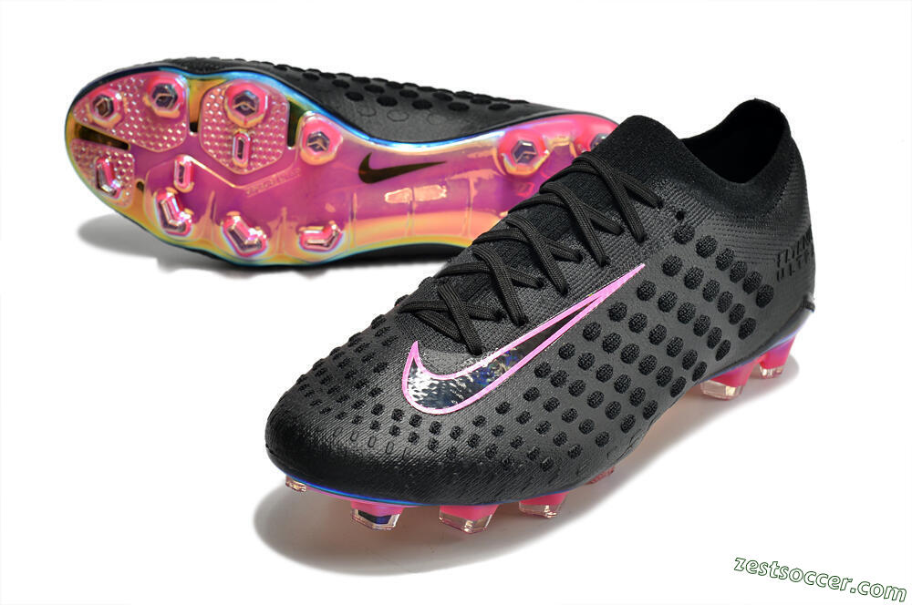 Nike Phantom Ultra Venom FG Low-Tops Soccer Cleats - Black/Pink 3