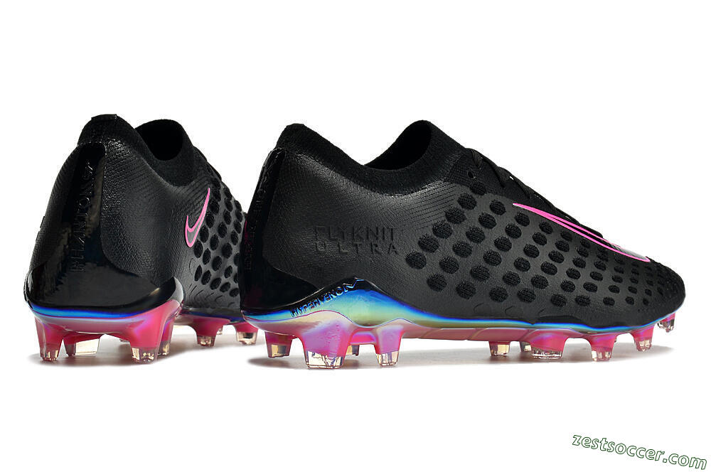 Nike Phantom Ultra Venom FG Low-Tops Soccer Cleats - Black/Pink 6