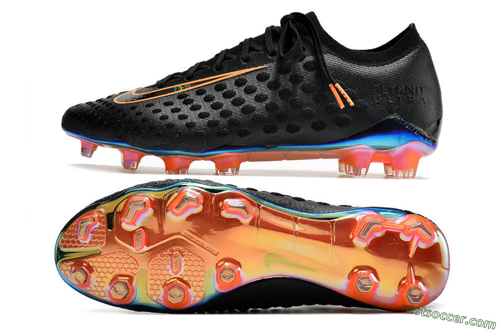 Nike Phantom Ultra Venom FG Low-Tops Soccer Cleats - Black/Orange 1
