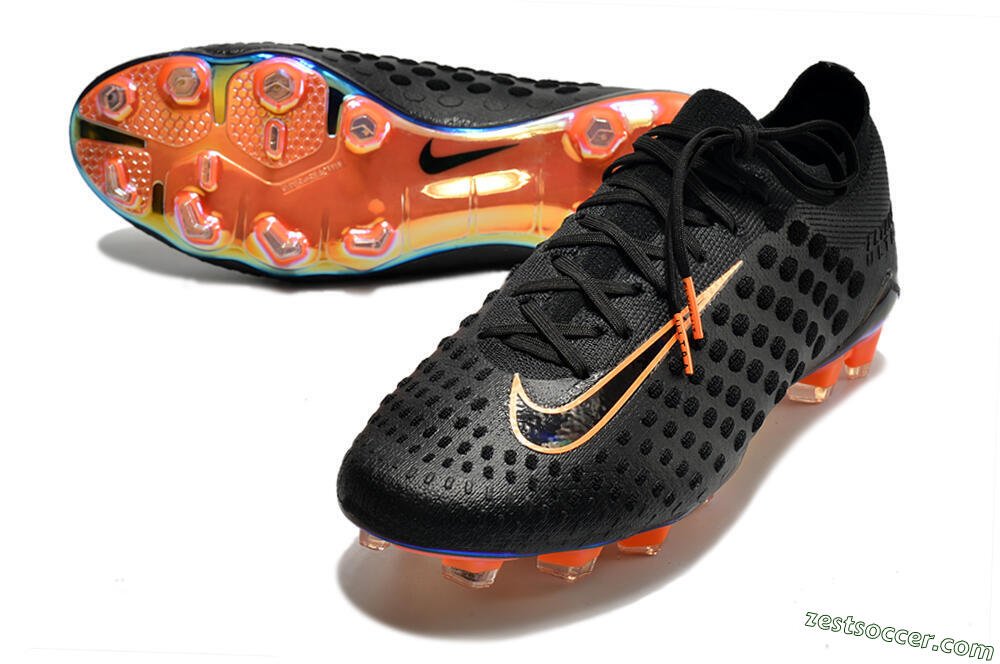 Nike Phantom Ultra Venom FG Low-Tops Soccer Cleats - Black/Orange 3