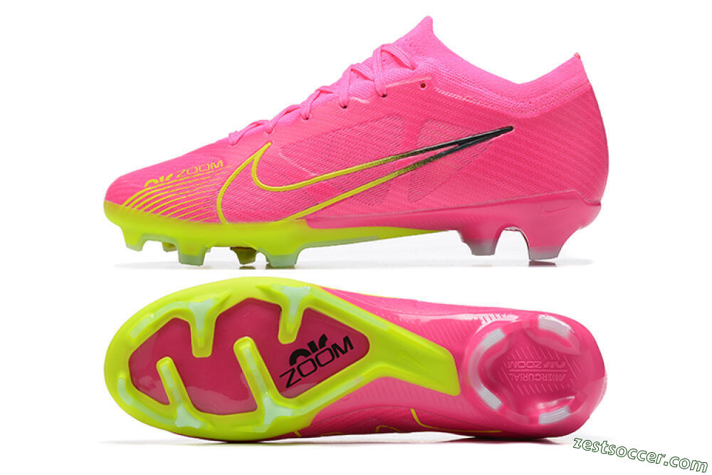 Nike Air Zoom Mercurial Vapor 15 Elite FG Low-Tops Soccer Cleats - Pink/Green 1