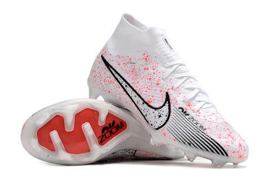 Nike Air Zoom Mercurial Superfly 9 Elite FG High-Tops Soccer Cleats - White/Pink/Black