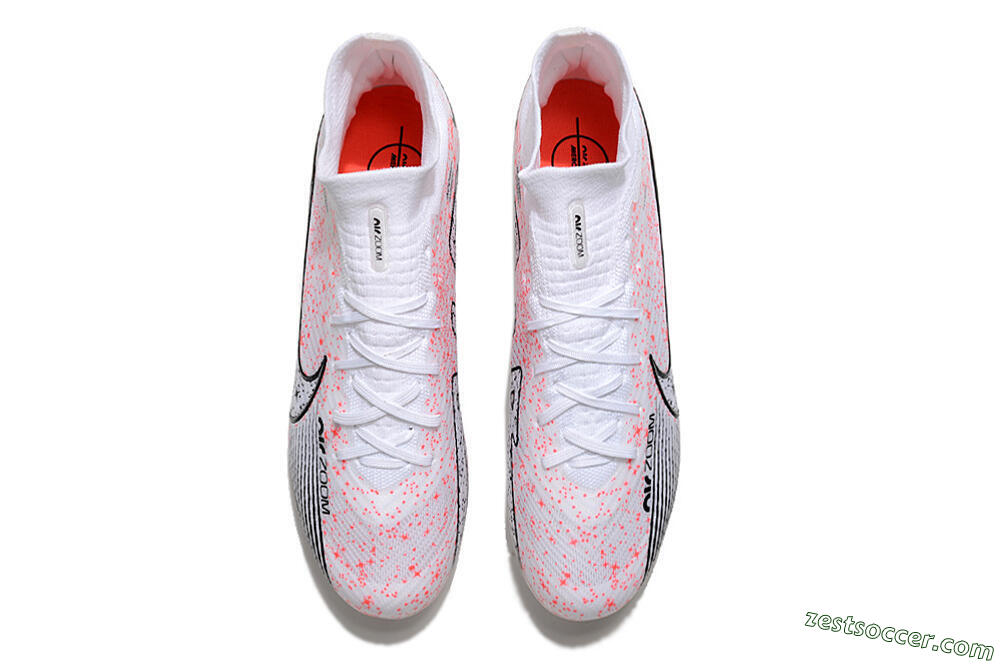 Nike Air Zoom Mercurial Superfly 9 Elite FG High-Tops Soccer Cleats - White/Pink/Black 5